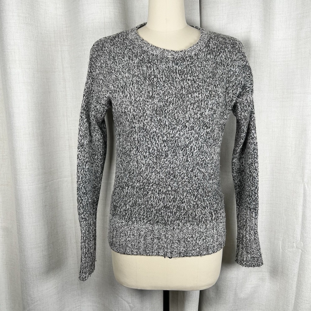 Theory‎ Wyndrelle Marled Crewneck Wool Blend Sweater Grey Women's Medium